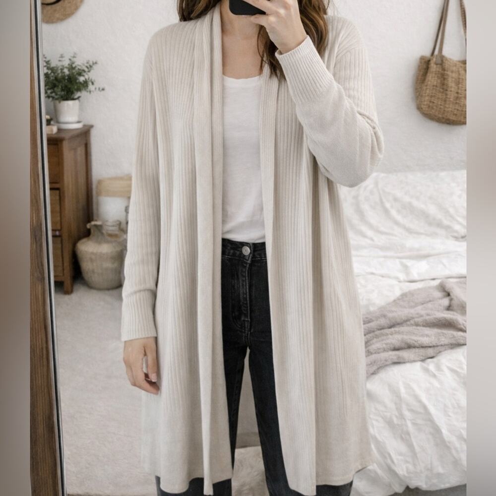 Magaschoni Long Duster Cardigan Sweater Sz M
